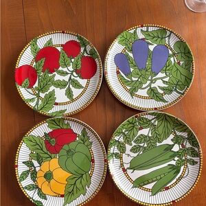 Colorful Vegetable Design Dinner Plate Set